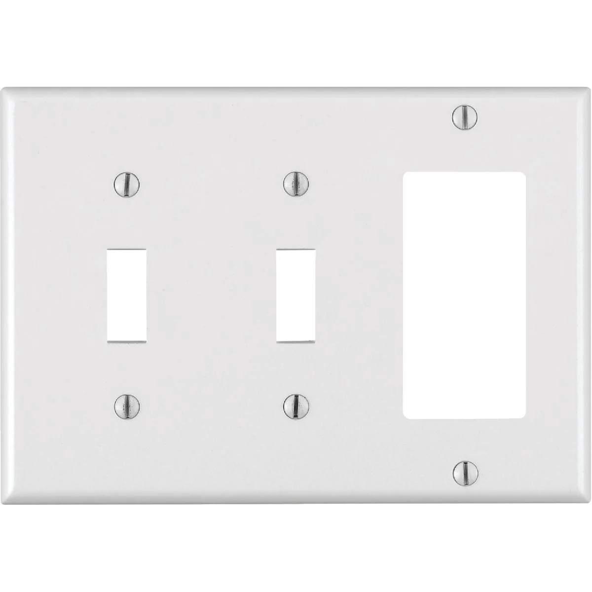 Prestigious Leviton Decora 3-Gang Thermoset 2-Toggle Rocker Wall Plate White Contemporary