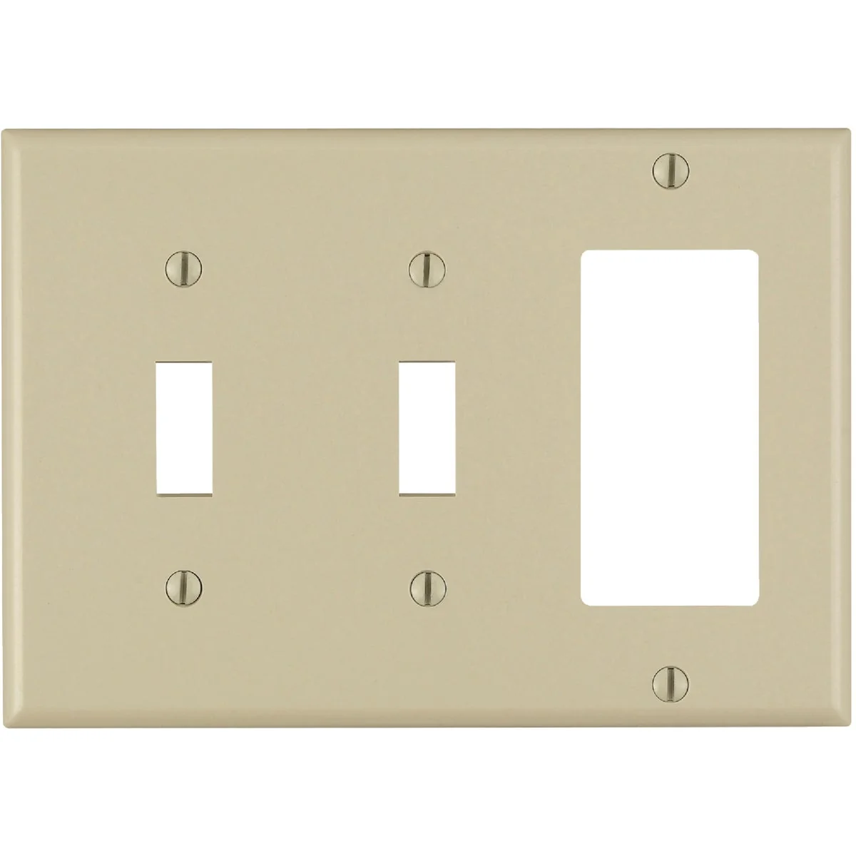 Pure Leviton Decora 3-Gang Thermoset 2-Toggle Rocker Wall Plate Ivory Premium Material