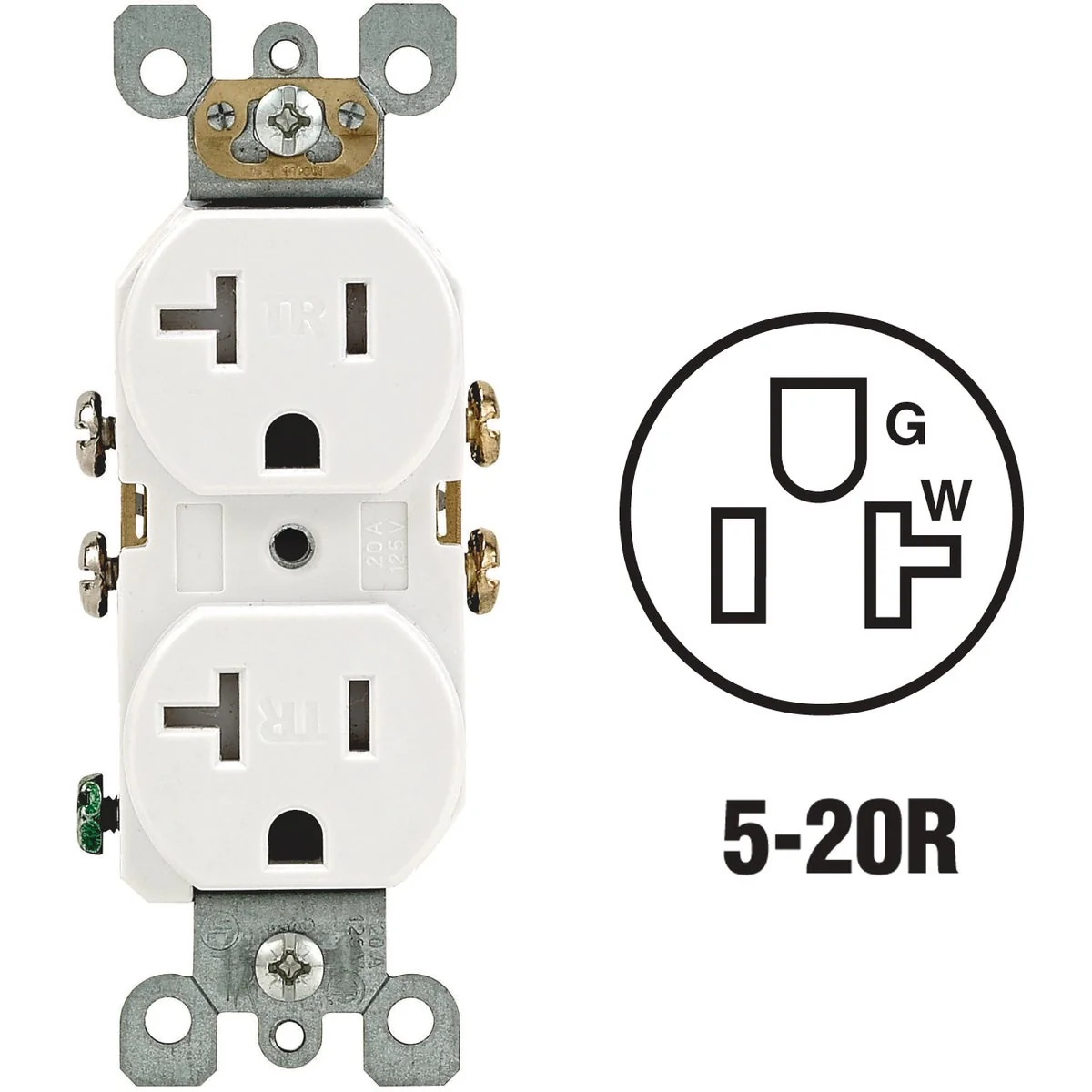 Functional Leviton 20A White Tamper Resistant Residential Grade 5-20R Duplex Outlet Comfortable