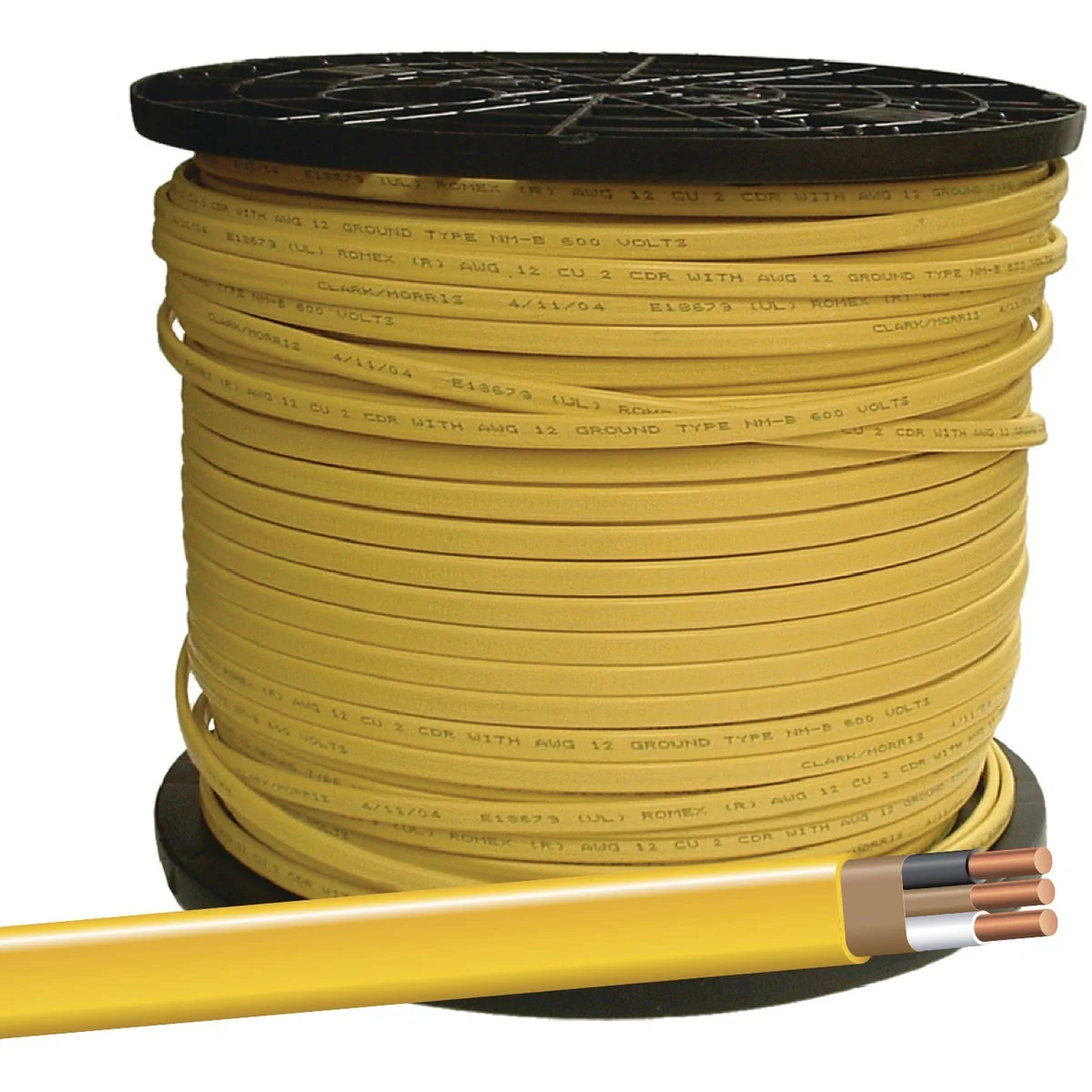 Premium Material Romex 400 Ft. 12-2 Solid Yellow NMW G Electrical Wire Effective