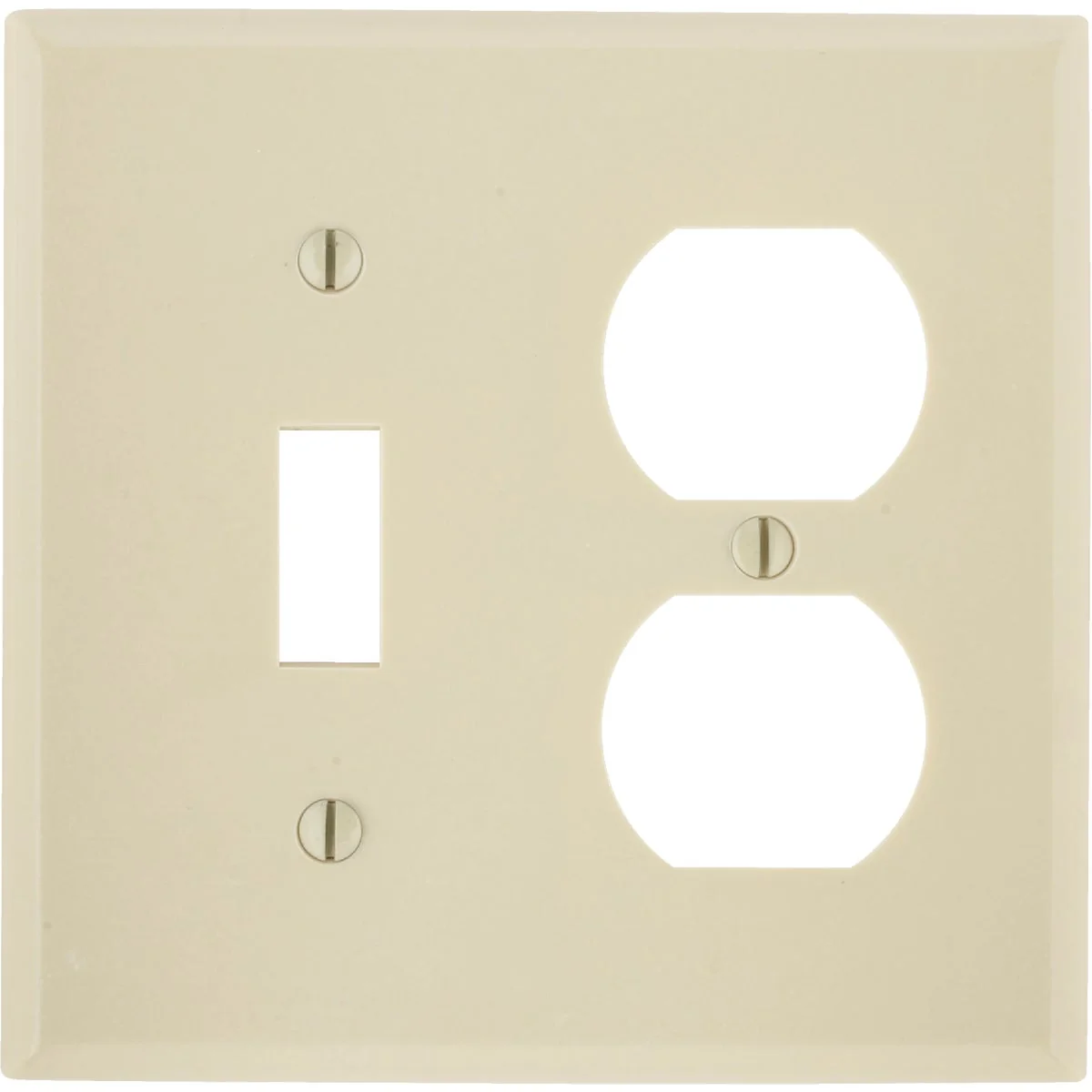 Premium Material Leviton 2-Gang Plastic Single Toggle Duplex Outlet Wall Plate Ivory User-Friendly