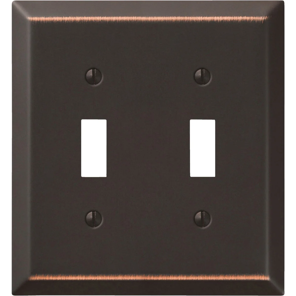 Soft Amerelle 2-Gang Stamped Steel Toggle Switch Wall Plate Aged Bronze Traditional