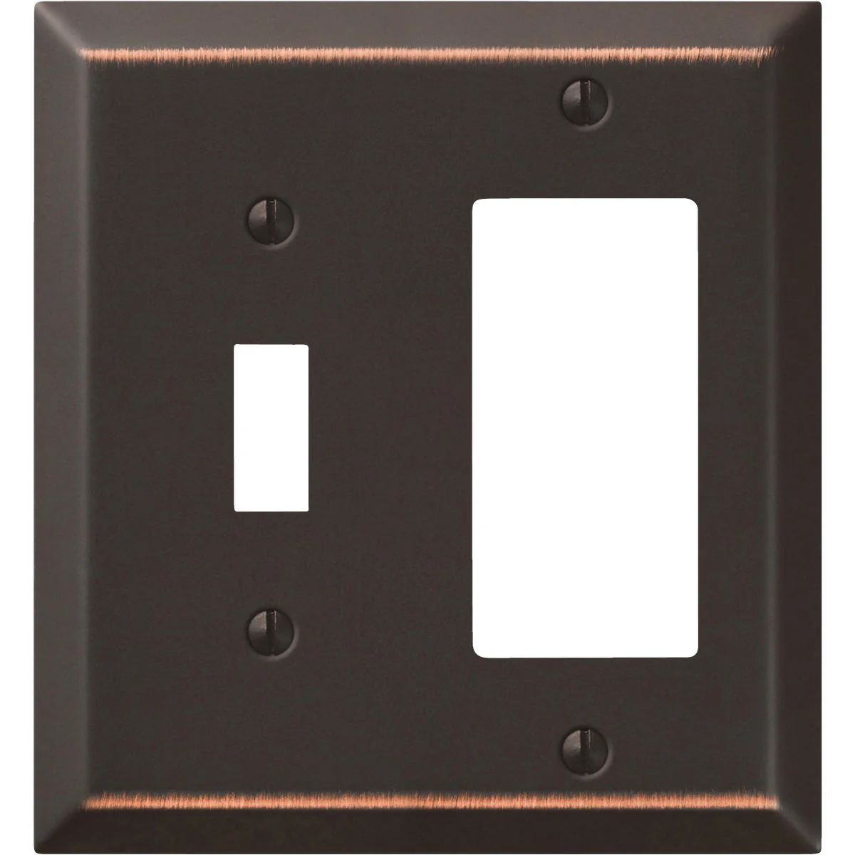 Smooth Amerelle 2-Gang Stamped Steel Single Toggle Rocker Wall Plate Aged Bronze Consistent