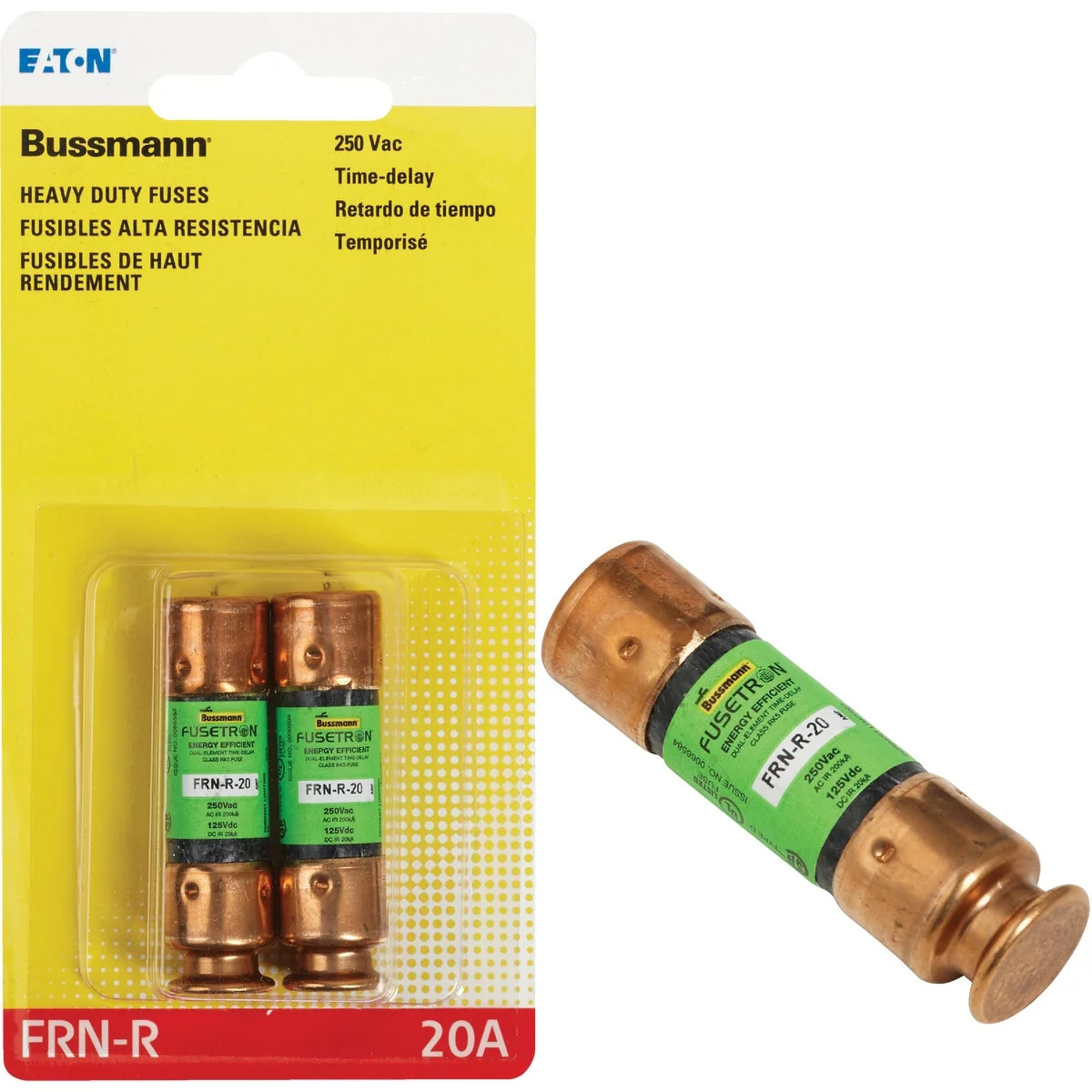 Outstanding Bussmann 20A FRN-R Cartridge Heavy-Duty Time Delay Cartridge Fuse 2-Pack Smart