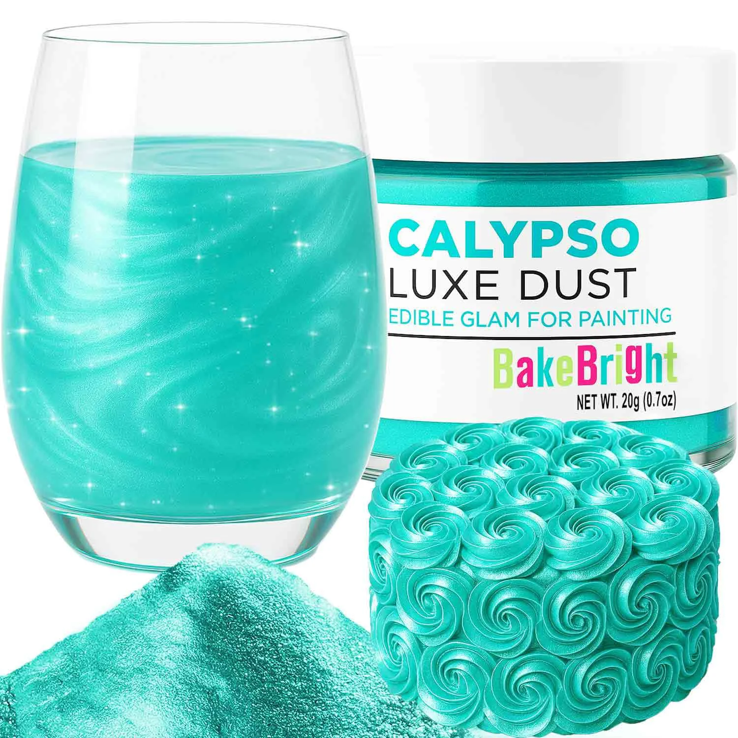 Fashionable Bulk 20g Luster Dust Edible Cake Decorations Teal Edible Dust for Cake Edible Luster Dust for Cupcake Decorations Cake Drip Teal Edible Paint for Cakes Edible Shimmer Dust for Drinks Stylish