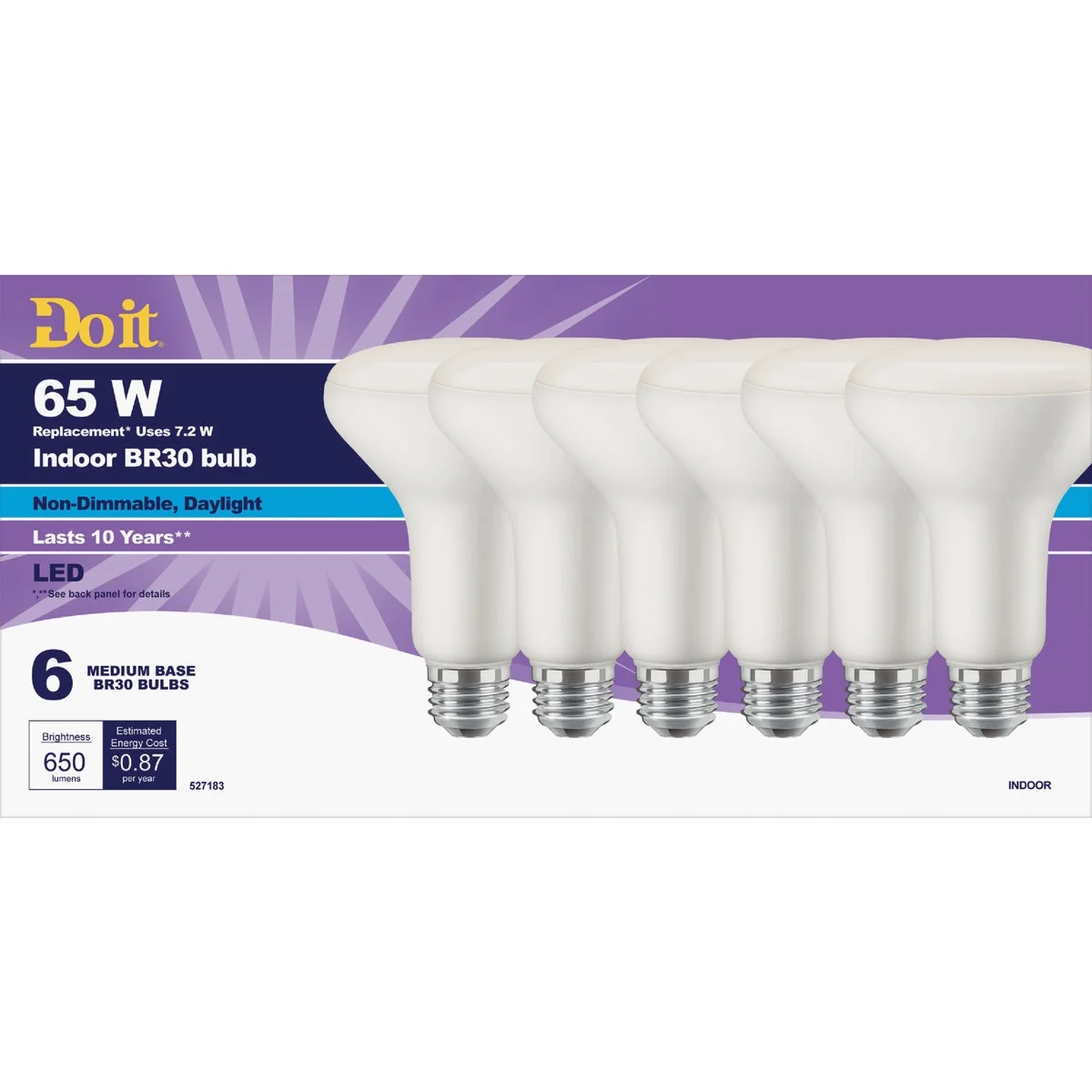 Easy-to-Use Do it 65W Equivalent Daylight BR30 Medium LED Floodlight Light Bulb Title 20 6-Pack Official