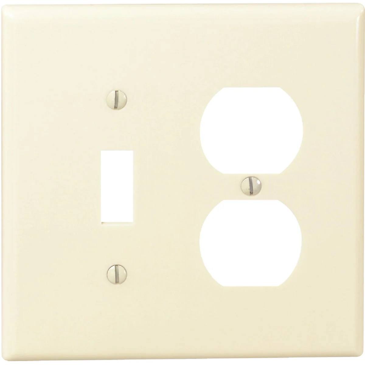 Easy-to-Use Leviton Mid-Way 2-Gang Thermoset Single Toggle Duplex Outlet Wall Plate Ivory Responsible