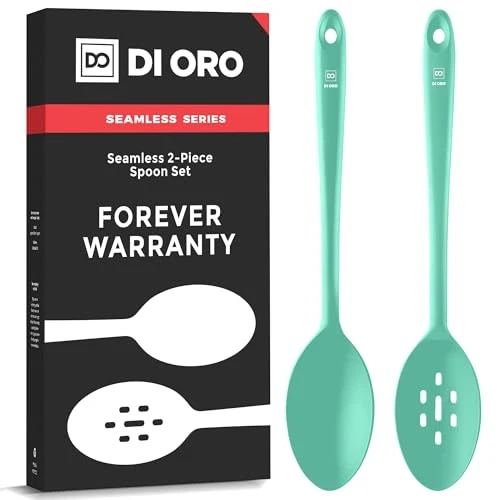 User-Friendly DI ORO Silicone Cooking Spoons 2 Count First-Class