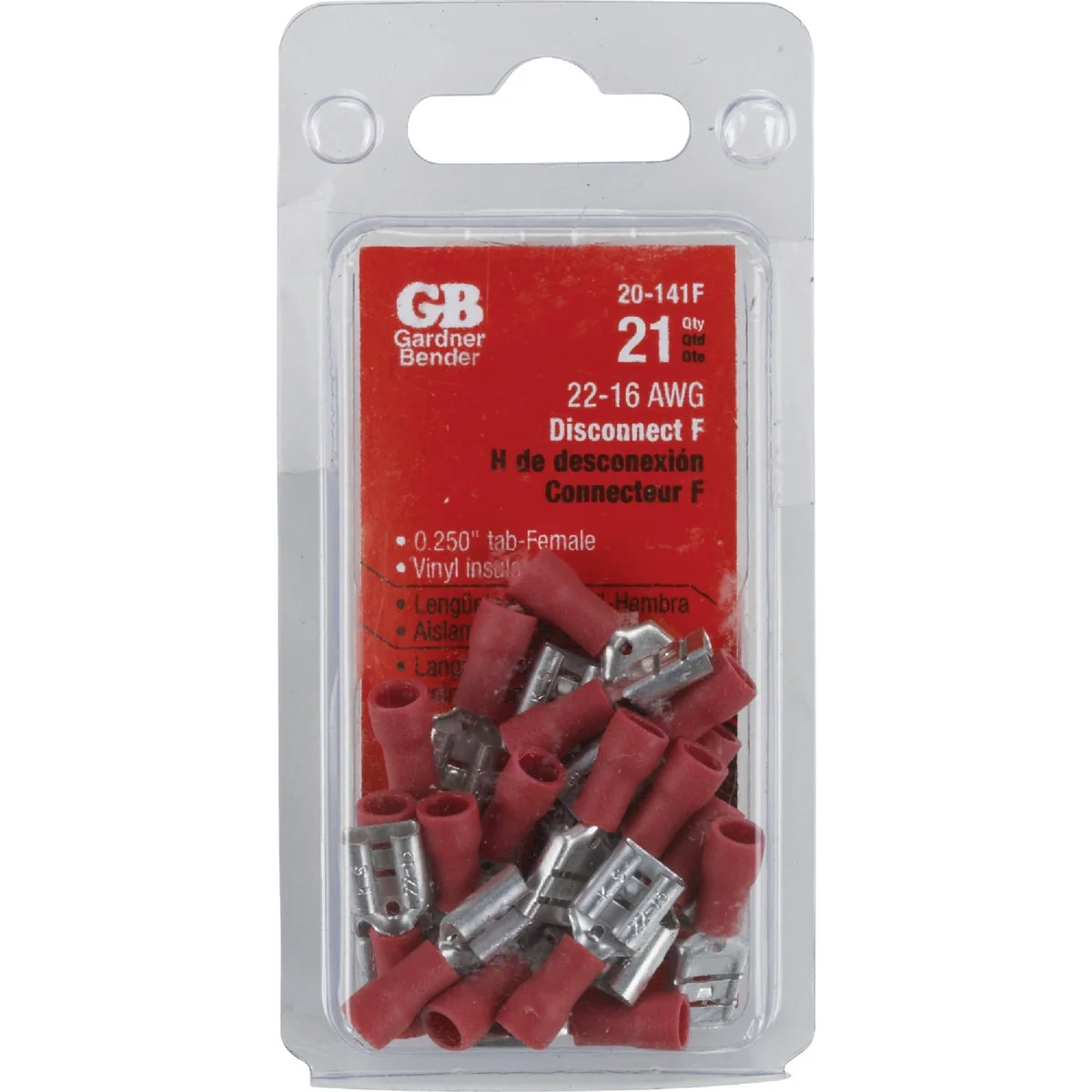 Comfortable Gardner Bender 22 to 16 AWG Female Red Vinyl-Insulated Barrel Disconnect 21-Pack Expertly Made