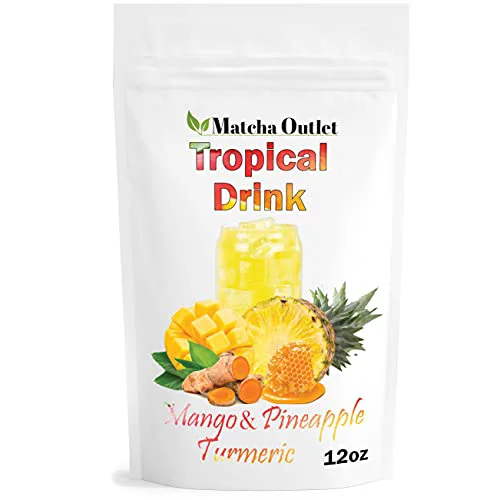 World-Class Tropical Drink Mango Pineapple Turmeric Honey Natural Refresher with Marigold Extract 12oz Great for Loaded Tea Bubble Tea 12 Ounce Responsible