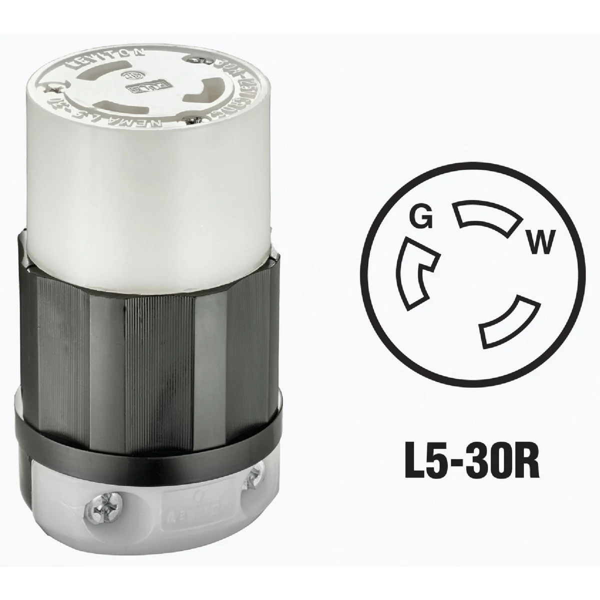 Environmentally Friendly Leviton 30A 125V 3-Wire 2-Pole Industrial Grade Locking Cord Connector Sustainable