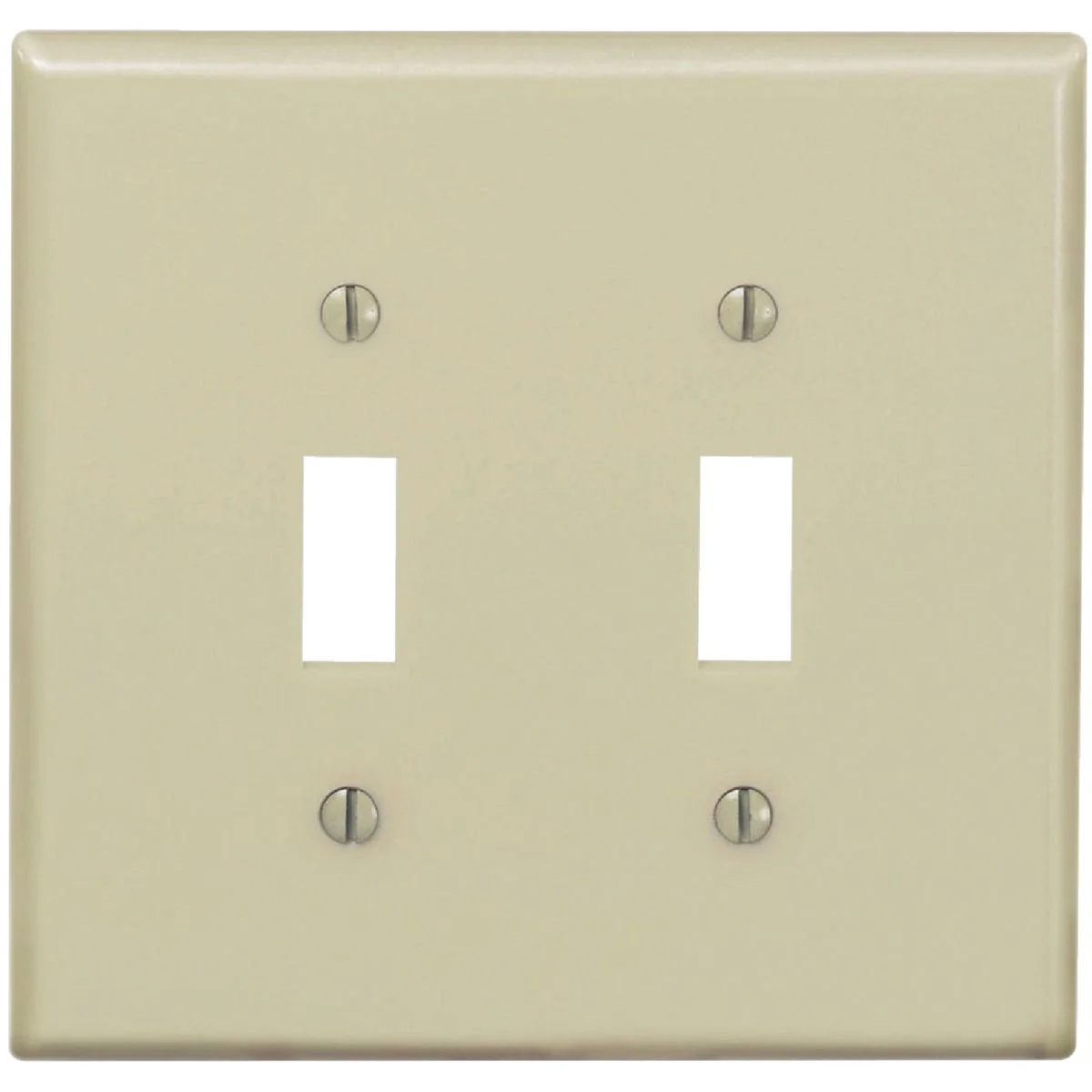 High-Quality Leviton 2-Gang Thermoplastic Nylon Mid-Way Toggle Switch Wall Plate Ivory Smooth
