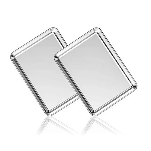 Secure Stainless Steel Baking Sheet Pan Set of 2 Trendy
