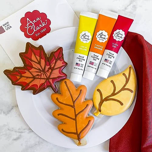 Easy-to-Use Fall Leaves Cookie Cutters and Food Coloring Gel 6 2.1 Fl Oz Sustainable