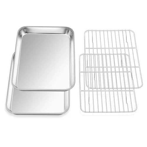Comfortable Small Baking Sheet with Wire Rack 2 Count Efficient