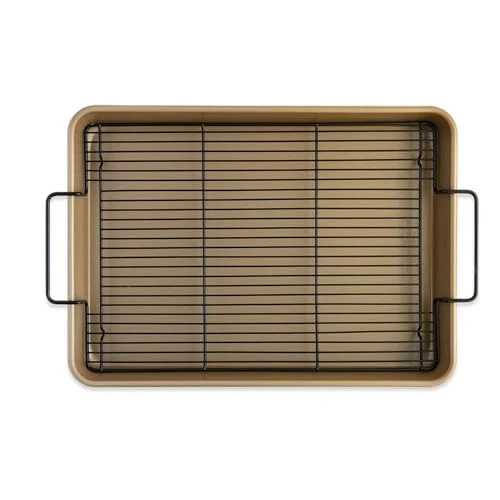 Prestigious High Sided Half Sheet Oven Crisping Baking Tray with Rack Dependable