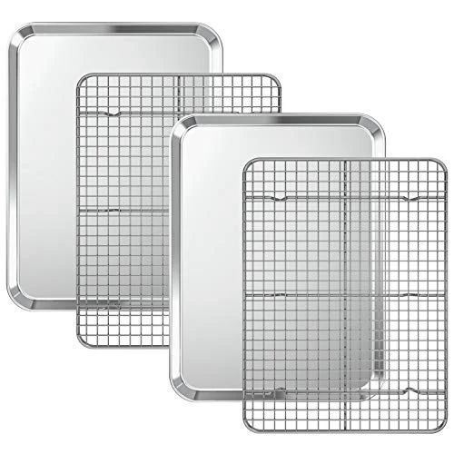 Recyclable Baking Sheet with Cooling Rack Set 2 Sheets 2 Racks Enhanced