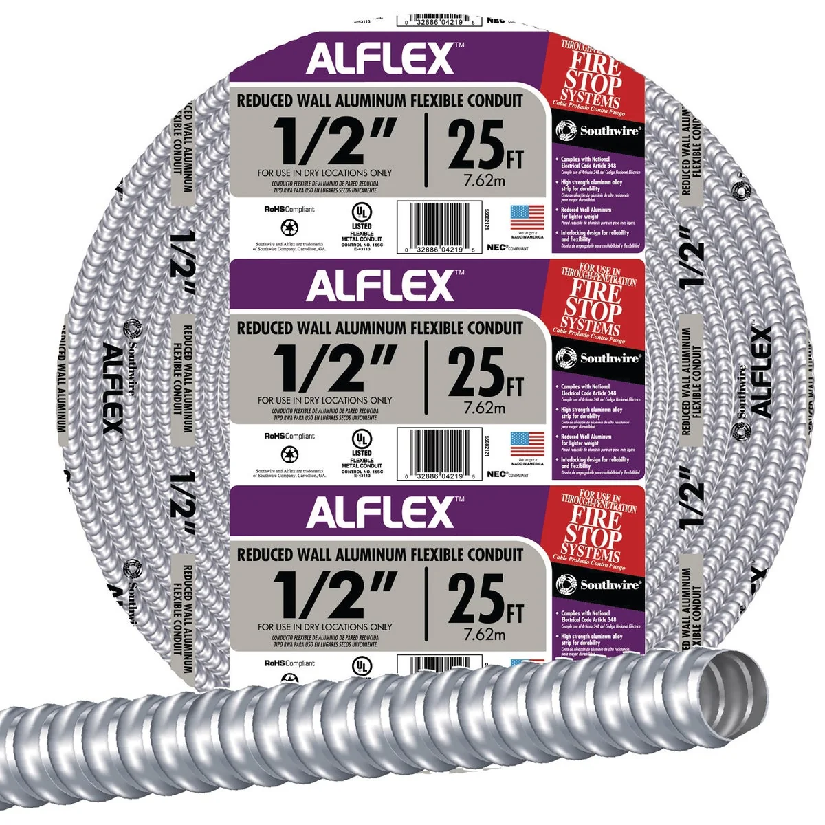 Comfortable Southwire 1 2 In. x 25 Ft. Aluminum Flexible Flexible Metal Conduit Traditional