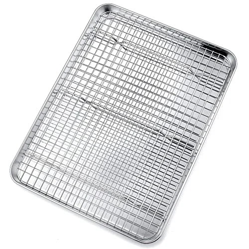 Enhanced 16 Inch Cookie Baking Sheet Pan with Wire Rack Casual