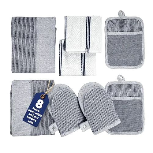 Premium Material Mini Oven Mitts Set 8 Count Green