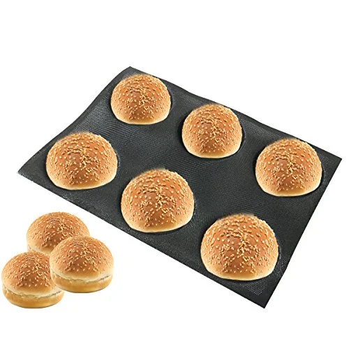 Verified Silicone Bun Bread Form Round Shape Bread Tray Perforated Bakery Molds Flexible