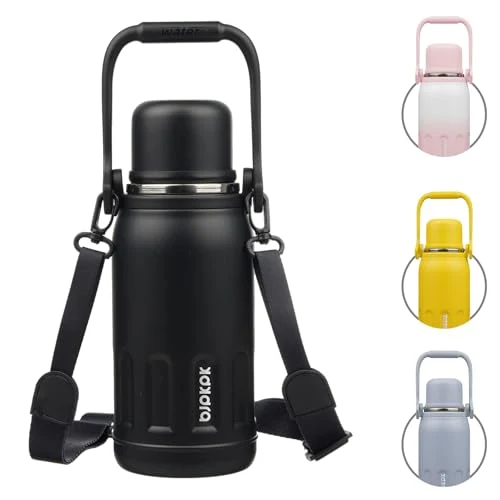 Clean Stainless Steel Insulated Bottle with Handle Strap Functional