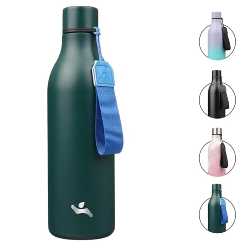 Artisan 25 oz Insulated Stainless Steel Metal Water Bottle with Strap Certified