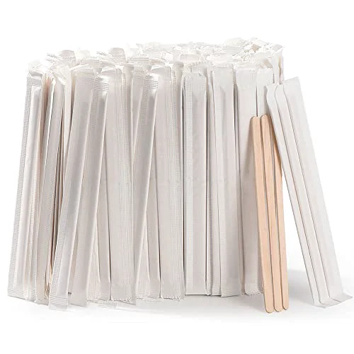 Stylish 5.5 1000pcs Individually Wrapped Coffee Stirrers Wood Green