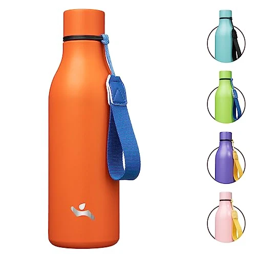 Next-Generation 18 oz Insulated Stainless Steel Metal Water Bottle with Strap High-Performance