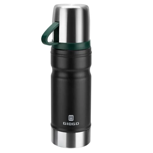 Breathable Vacuum Insulated Water Bottle Thermo Water Flask with Cup 680ml Secure