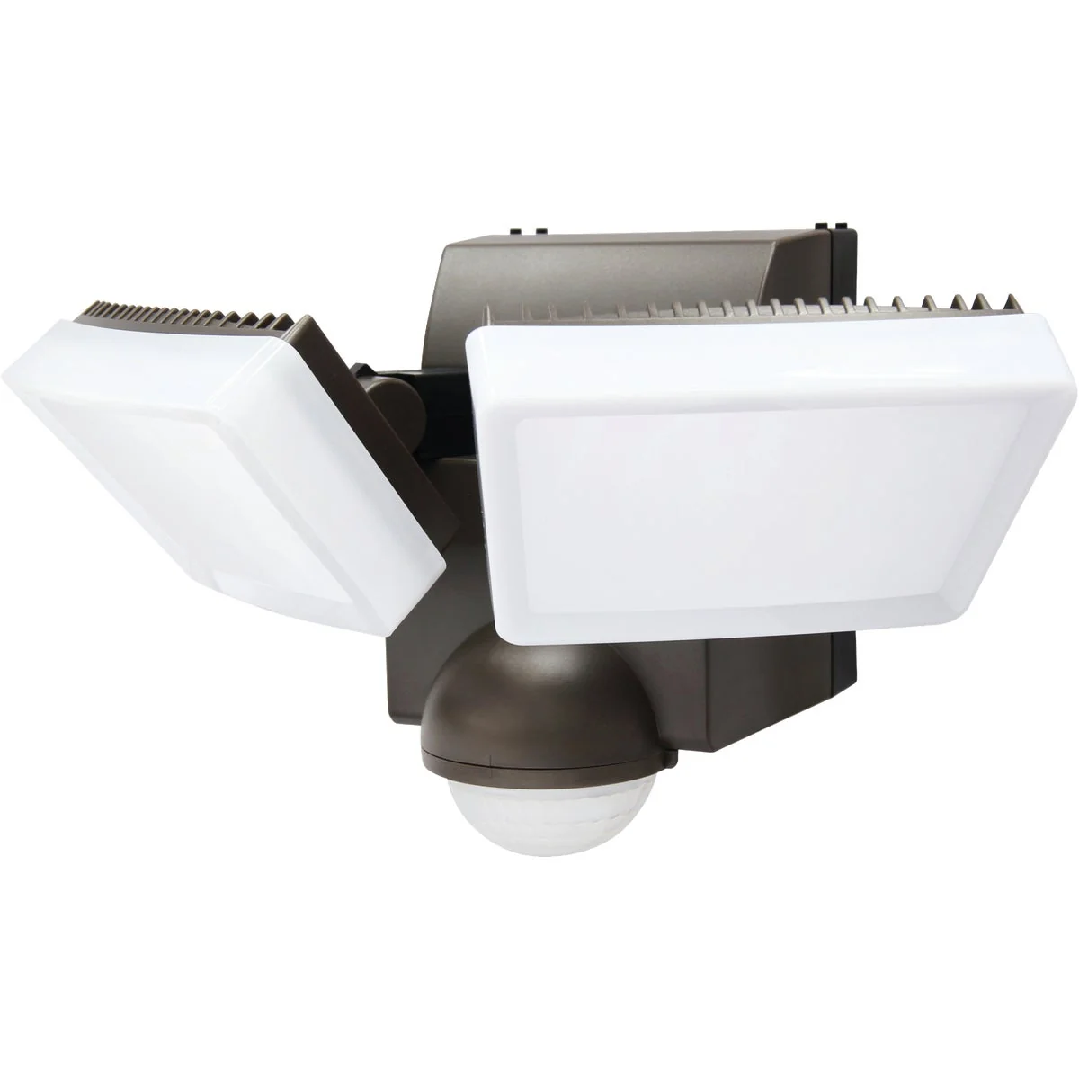 Genuine IQ America Bronze 800 Lm. LED Motion Sensing Battery Operated 2-Head Security Light Fixture Stylish