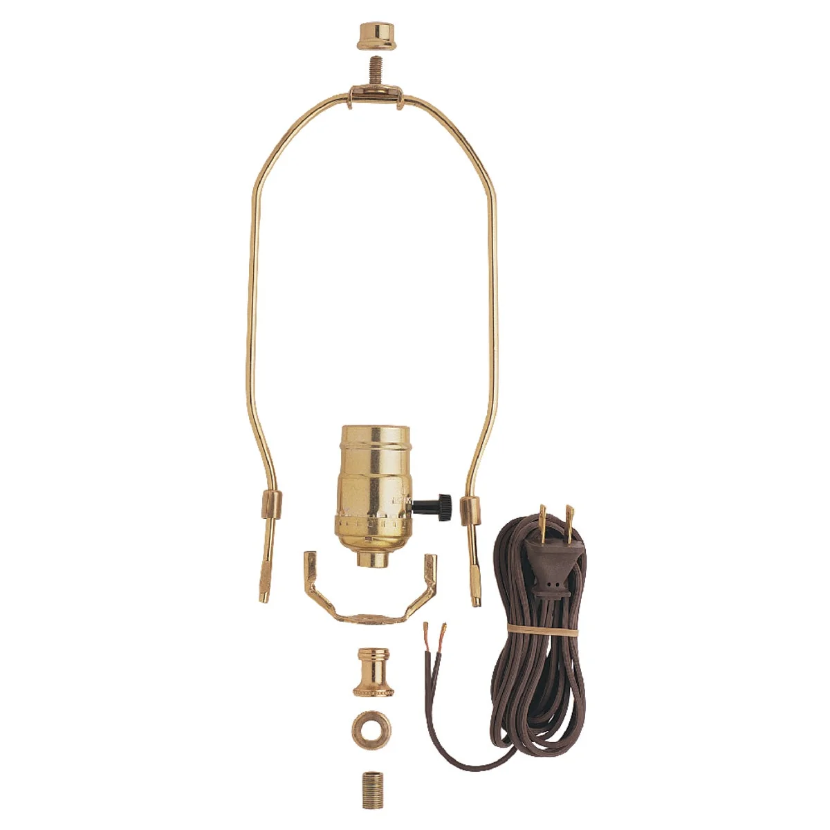 Durable Westinghouse 3-Way Turn-Knob Medium Base Brass Make-A-Lamp Kit Natural