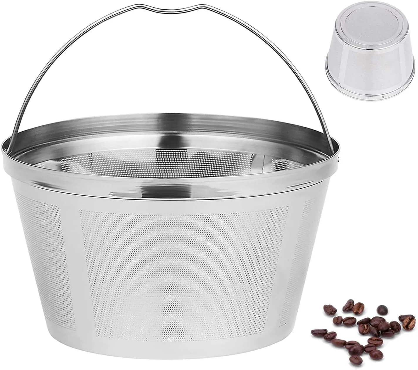 Selected Basket Style permanent Coffee Filter fits for mr coffee Cuisinart Coffee Makers and Brewers Reusable stainless steel Basket style Coffee Filter Authentic