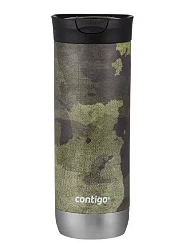 Unique Huron Stainless Steel Travel Mug with SNAPSEAL Lid 20oz. Camo Clean