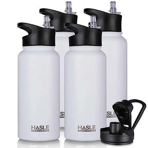 High-Grade 32 oz Insulated Water Bottle Stainless Steel Double Walled Vacuum Sports Water Bottle with 2 Lids Elite