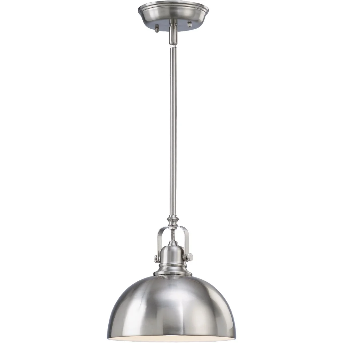 Genuine Home Impressions 1-Bulb Brushed Nickel Incandescent Rod Pendant Light Fixture Trendy