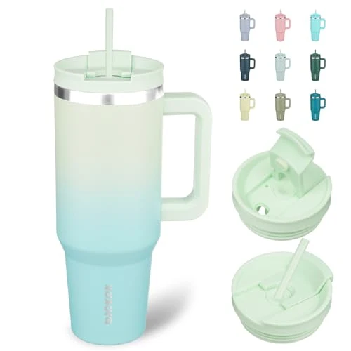 Outstanding 40 oz Insulated Tumbler with Handle Straw Elegant