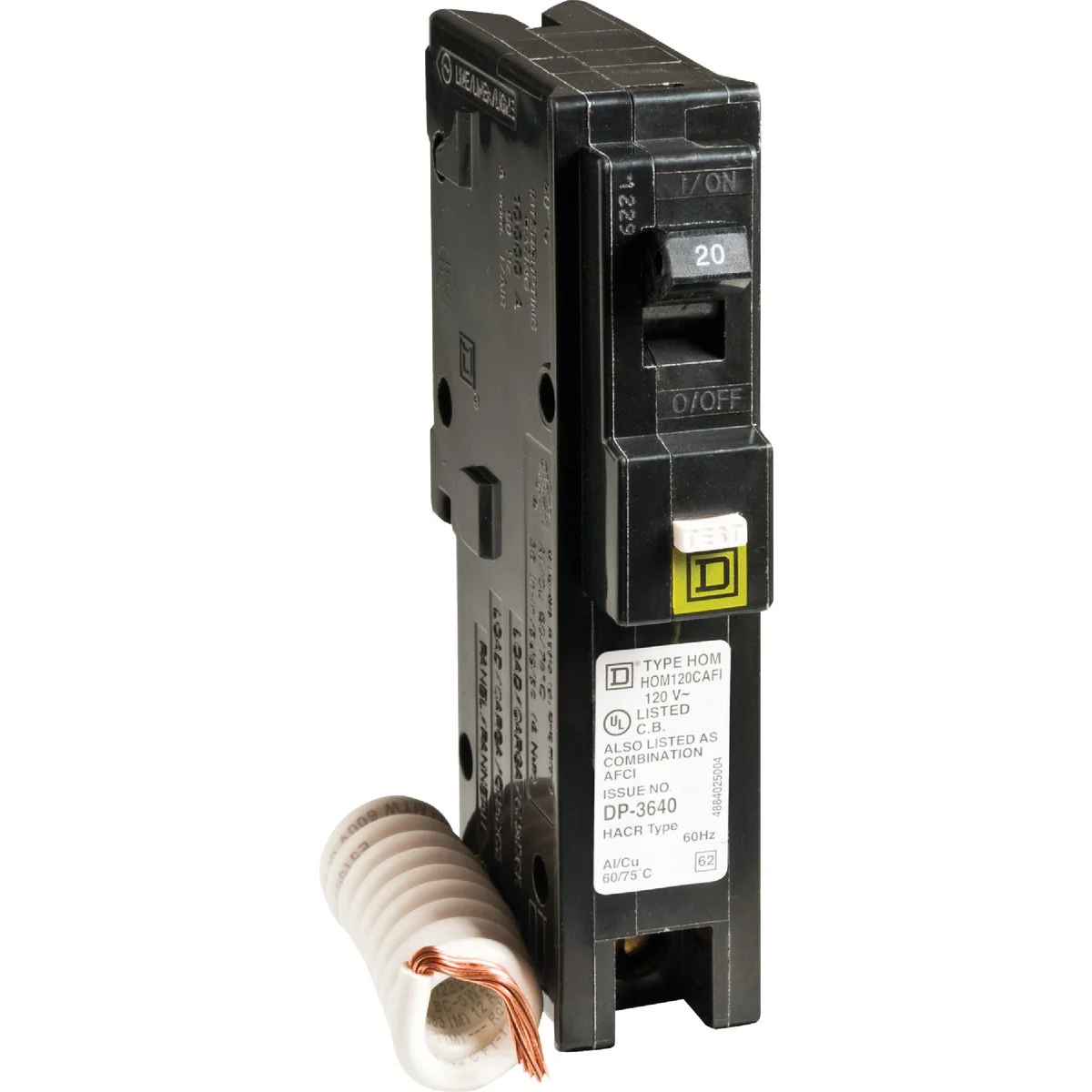 Authentic Square D Homeline 20A Single-Pole CAFCI Combination Arc Fault Breaker Consistent