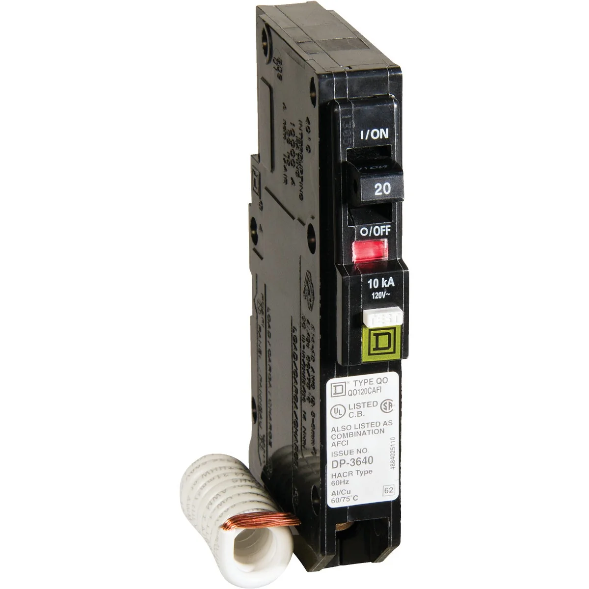 Fast Square D QO 20A Single-Pole CAFCI Combination Arc Fault Breaker Official