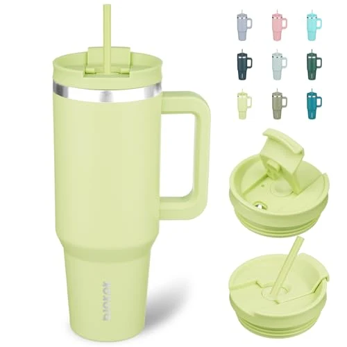 Pure 40 oz Insulated Tumbler with Handle Straw Environmentally Friendly