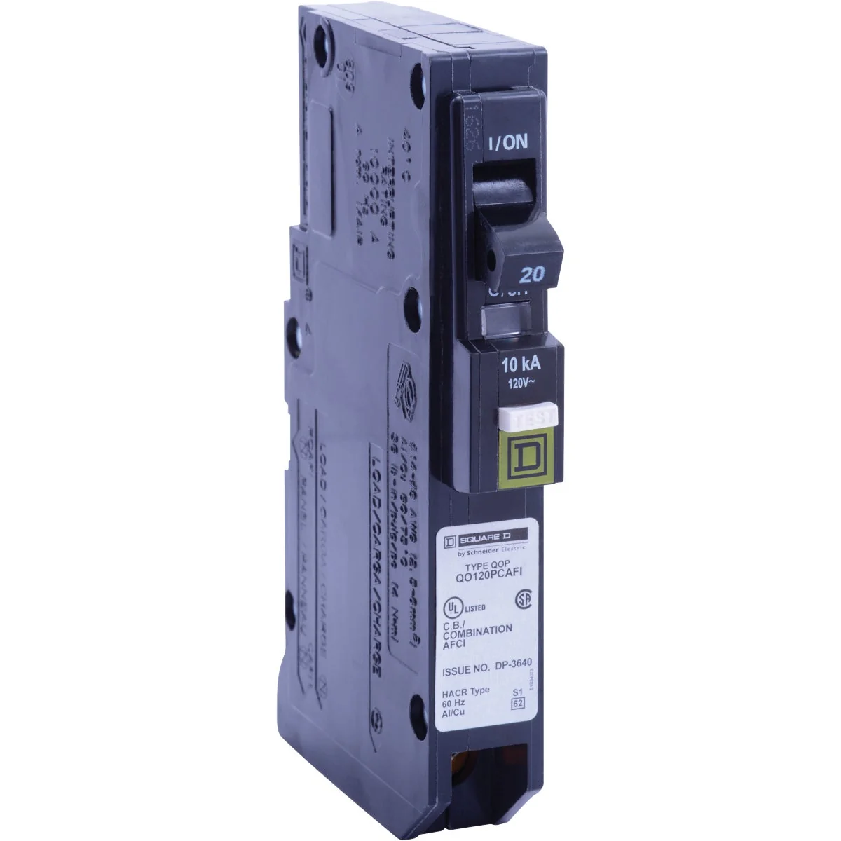Solid Square D QO 20A Single-Pole CAFCI Mini Dual Function Circuit Breaker Comfortable