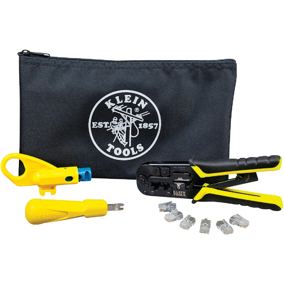 Convenient Klein Twisted Pair Modular Cable Connector Kit 10-Piece Elite
