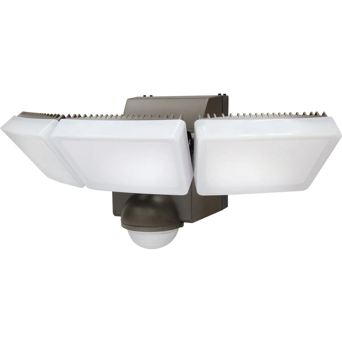 Luxury IQ America Bronze 1200 Lm. LED Motion Sensing Battery Operated 3-Head Security Light Fixture Comfortable