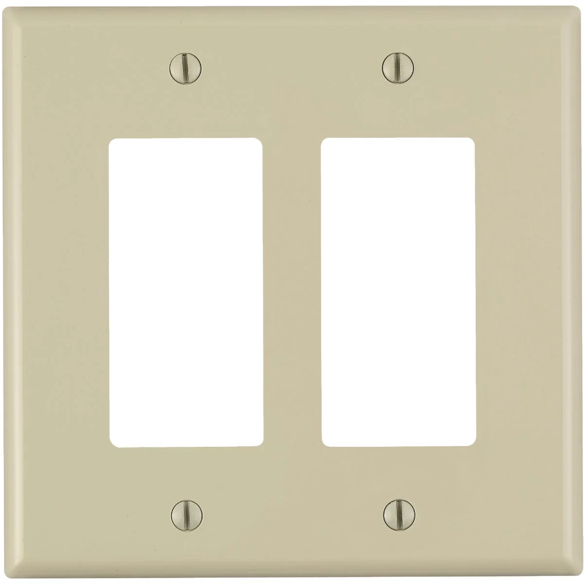 Consistent Leviton Decora 2-Gang Thermoplastic Nylon Mid-Way Rocker Wall Plate Ivory Stylish