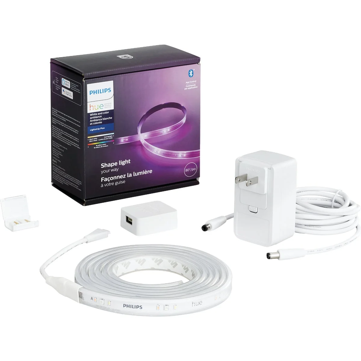 Easy-to-Use Philips Hue 80 In. Plug-In Bluetooth LED Lightstrip Plus Base Refined
