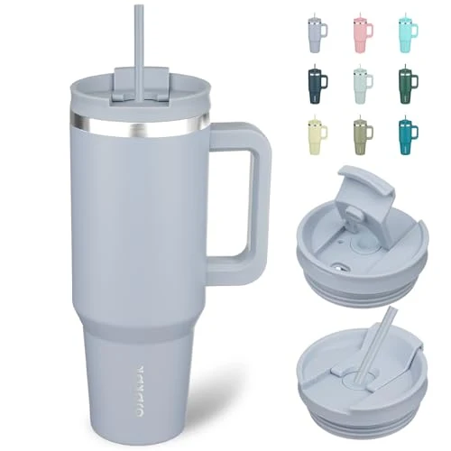 High-End 40 oz Insulated Tumbler with Handle Straw Reliable