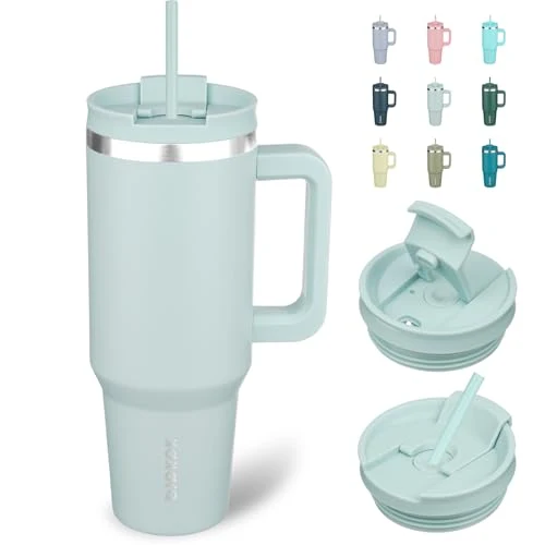 Innovative 40 oz Insulated Tumbler with Handle Straw User-Friendly