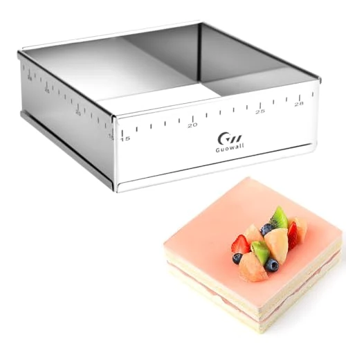 Quality Extensible Square Cake Ring Mold Adjustable Stainless Steel Mousse Ring Detachable Nonstick Cake Cutter Pastry Shaping for DIY Baking Safe