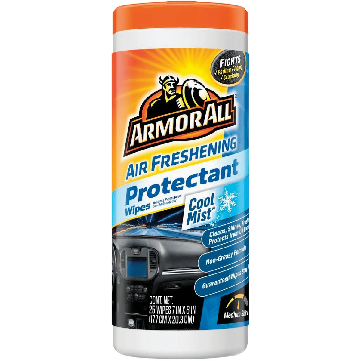 Carefully Designed Armor All Cool Mist Scent Air Freshening Protectant Wipe 25- Count Pure