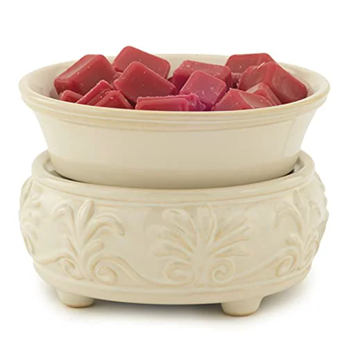 Premium ETC 2-in-1 Candle and Fragrance Warmer for Warming Scented Candles or Wax Melts and Tarts with to Freshen Room Sandstone Excellent